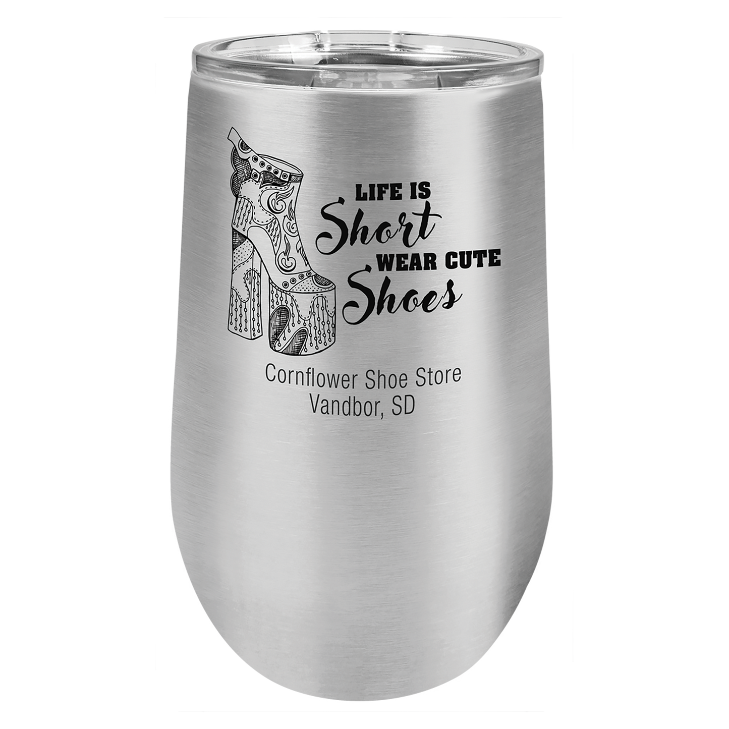 16 oz Stemless Wine Tumbler with Magnetic Lid